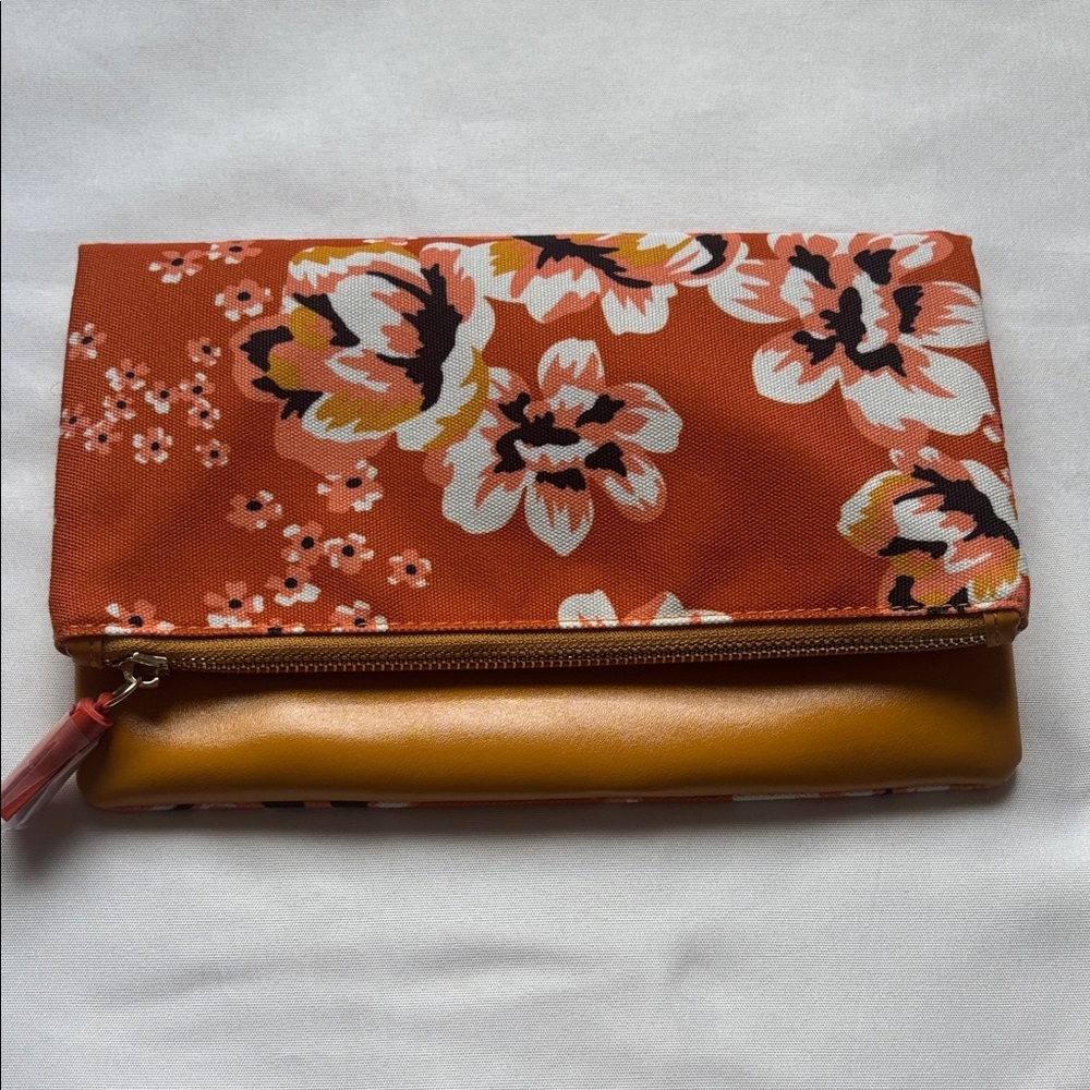 Rachel Pally Reversible Clutch Orange / Brown EUC - Picture 1 of 10